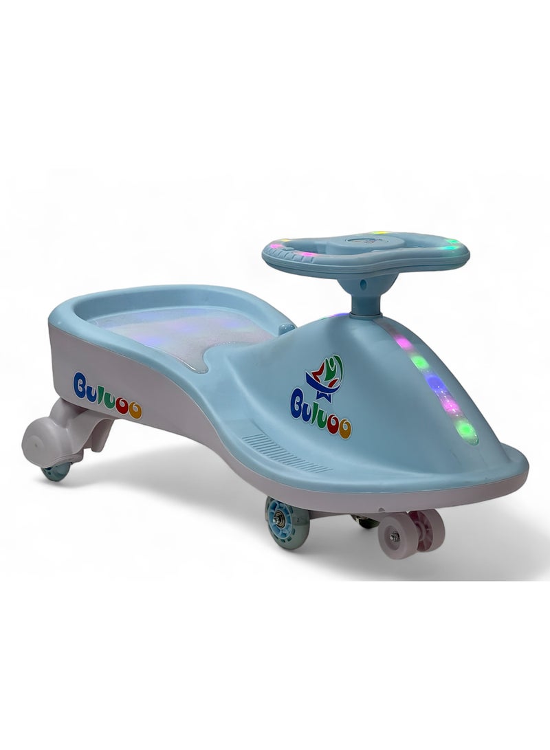 البدر سيارات ماجيك سوينغ للاطفال من البدر، سيارة ركوب تويستر ماجيك للاطفال مع عجلات LED، سيارة دفع للاطفال مع مقعد مضيء، سيارة ركوب سحرية تويستر اقوى وانعم للاطفال مع موسيقى، ازرق، من البدر - Image 1